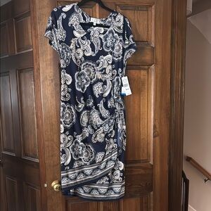 Blue and White Sheath Dress nwt
